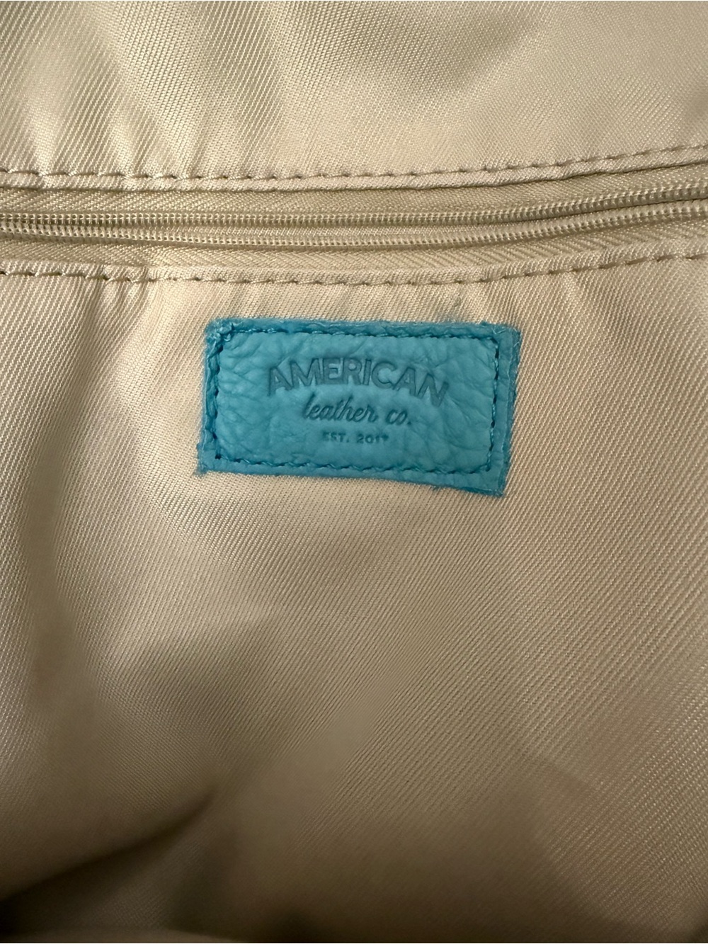 American Leather Co. Teal Leather Backpack - Picture 5 of 10
